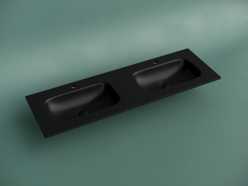 Раковина из сантехнического фарфора Ceramica Nova GRACE CN7022MB 140х50 накладная цвет черный - фото 2